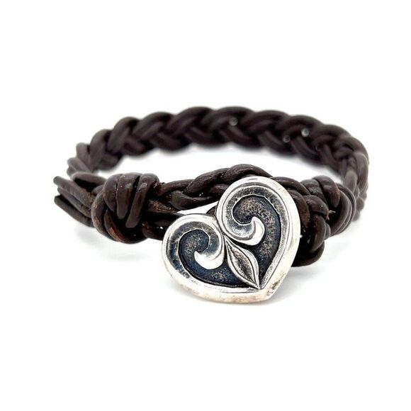 James Avery Heart Leather Cord Bracelet - Picture 1 of 8